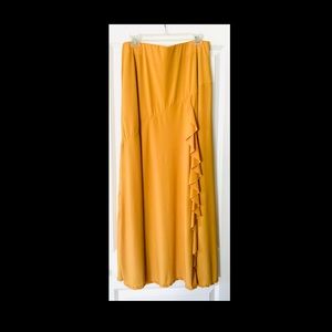 Beautiful fall maxi skirt with side ruffle. New, never worn, but took tags off.